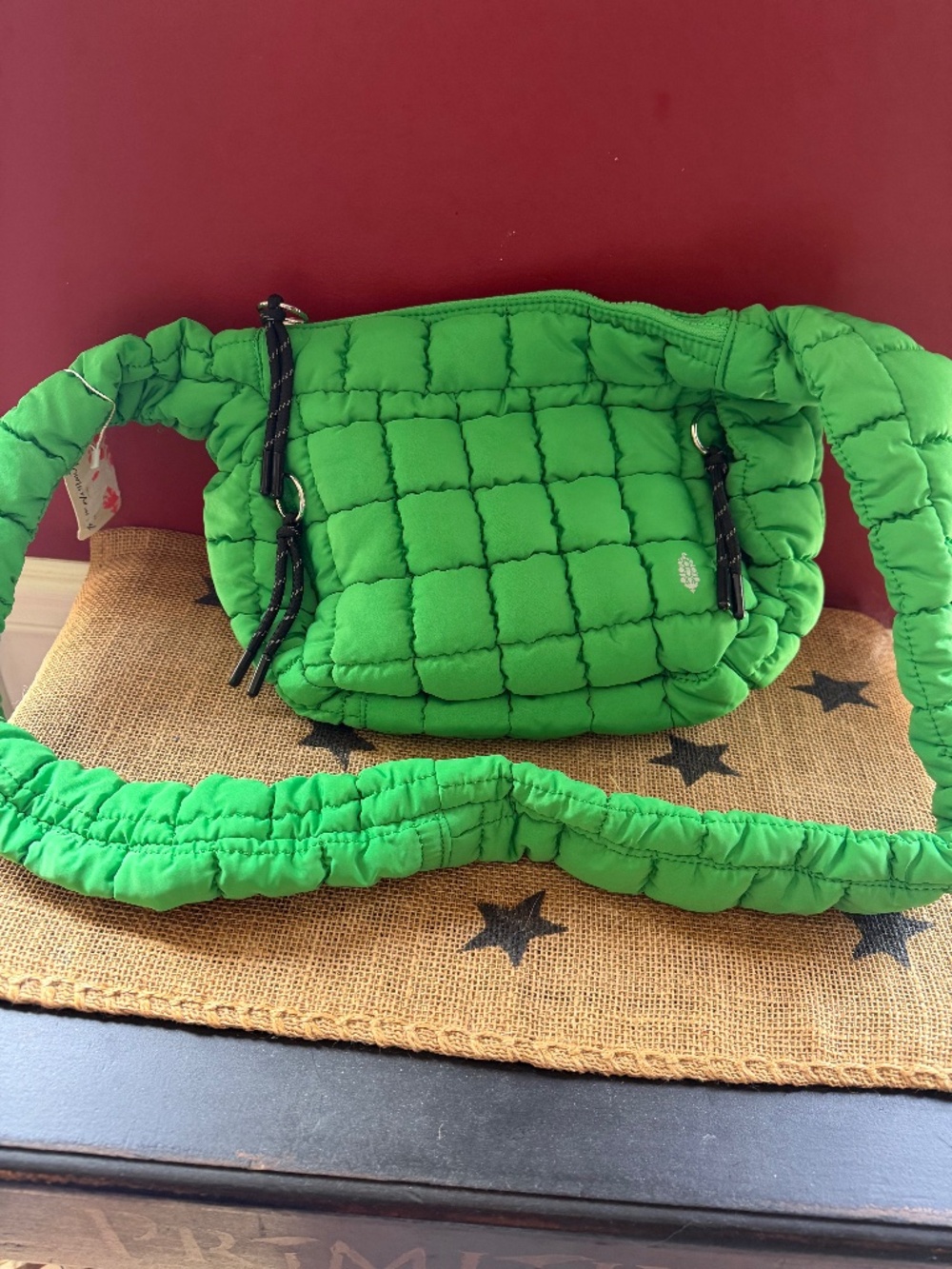 NWT SOLD OUT KELLY GREEN FREE PEOPLE QUILTED BAG